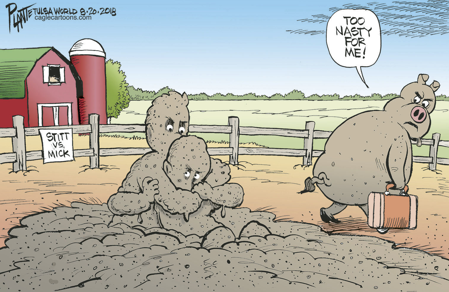 Bruce Plante Cartoon: Negative Campaigning Oklahoma
